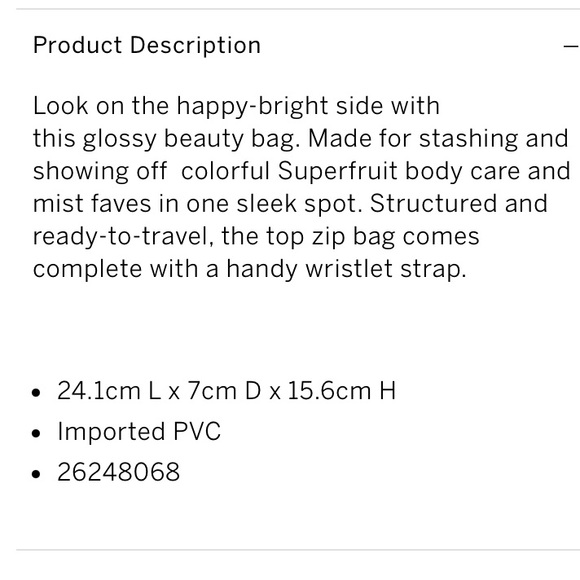 💗VS PINK SUPER FRUIT RAINBOW 🌈 CLEAR BEAUTY BAG - Picture 3 of 4